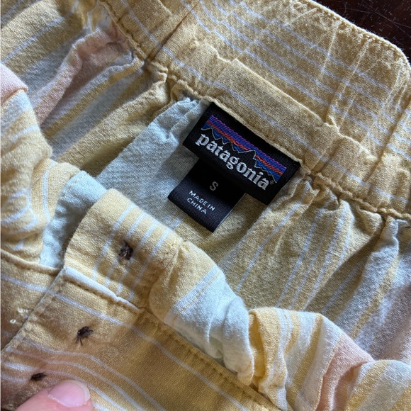 Patagonia A-Line Skirt in Cream, Yellow and Light Pink Stripes - Picture 3 of 4